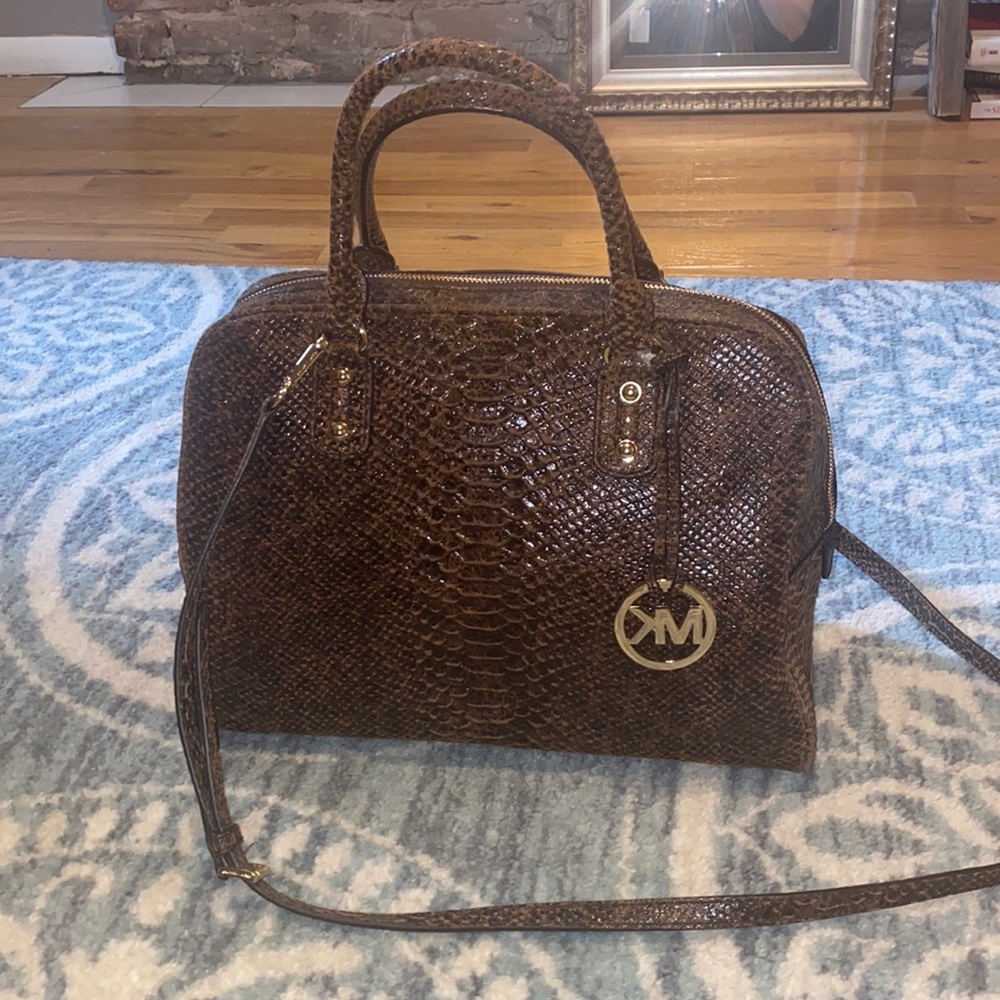 Brown embossed leather Micheal Kors with tags